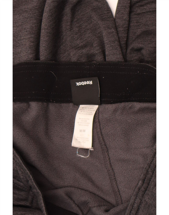 Reebok Mens Graphic Tracksuit Trousers Medium Grey Polyester