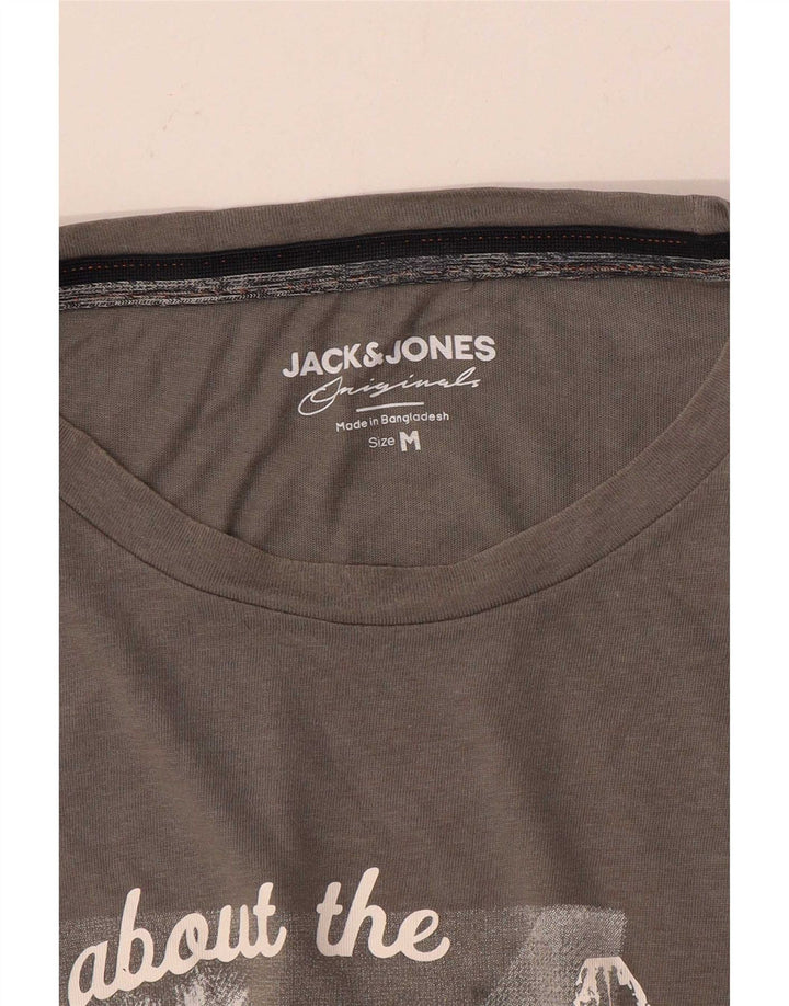 Jack & Jones Mens Graphic T-Shirt Top Medium Grey