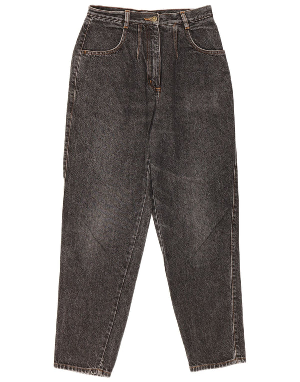 Vintage, højtaljede koniske jeans til kvinder, UK 14 Medium W26 L29 Grå Bomuld