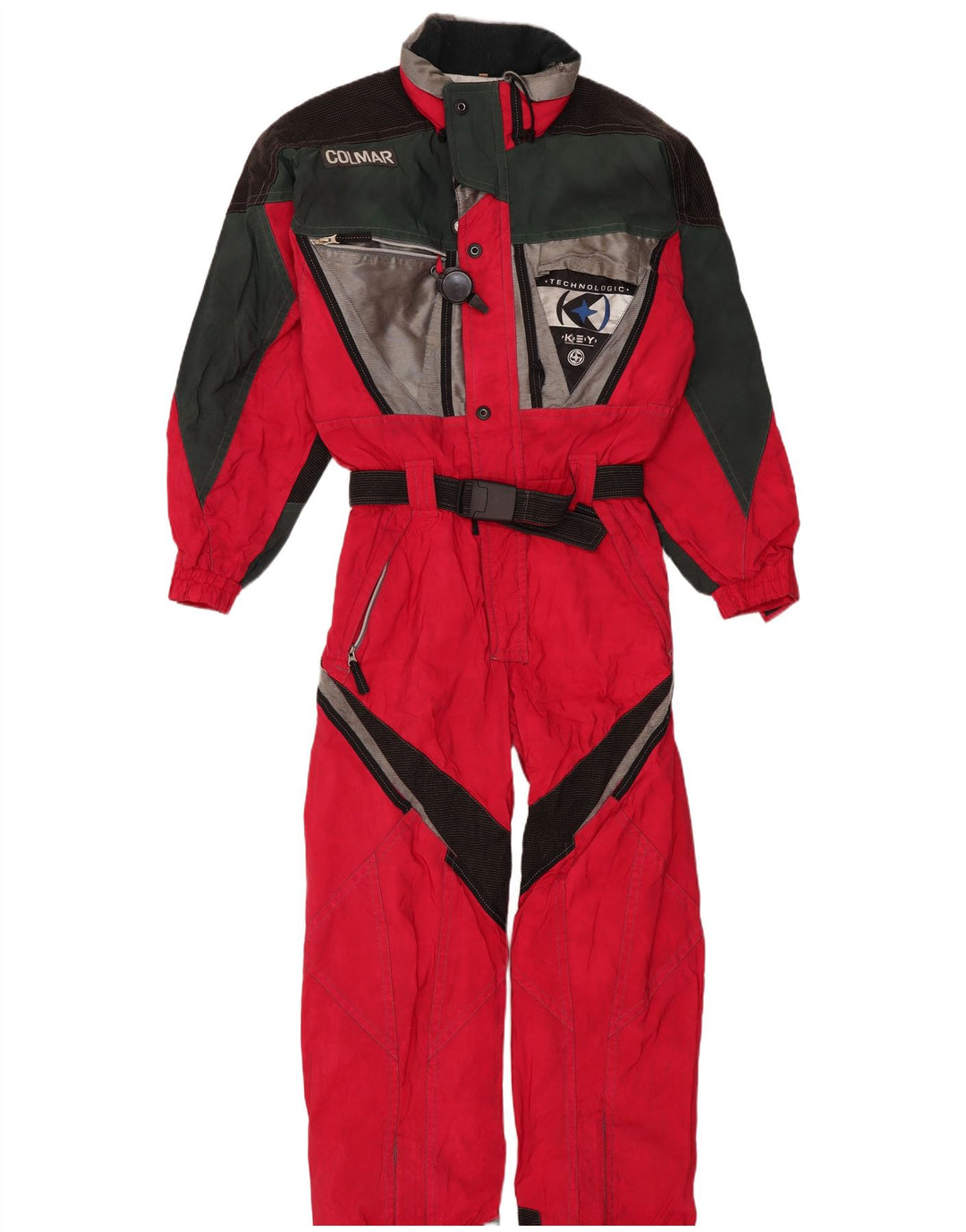Colmar Mens Graphic Ski Jumpsuit IT 48 Medium Red Colourblock