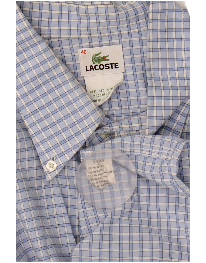 Lacoste Chemise Homme Taille 46 2XL Bleu Vichy Coton