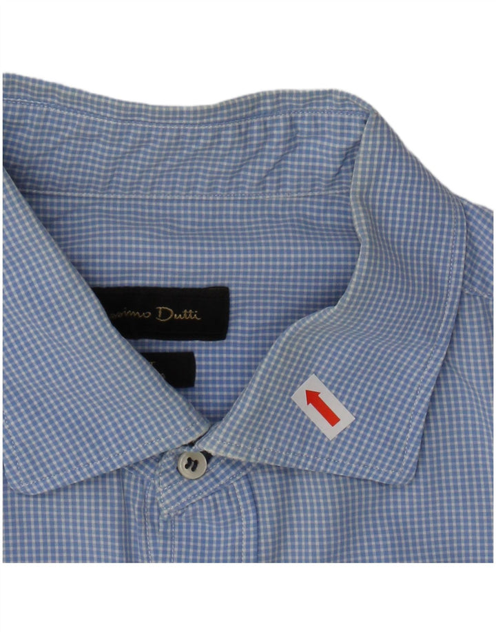 MASSIMO DUTTI Mens Slim Fit Shirt XL Blue Gingham