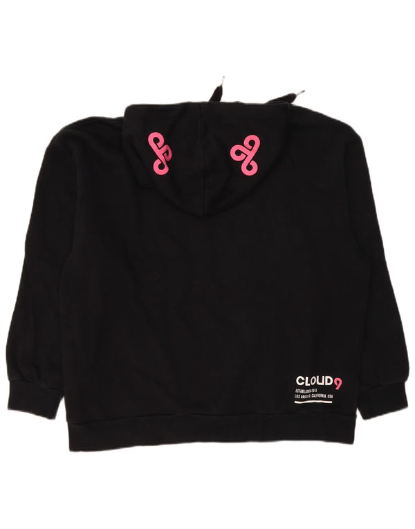 Pulover cu glugă supradimensionat cu grafic Puma pentru femei UK 14 Bumbac mediu negru