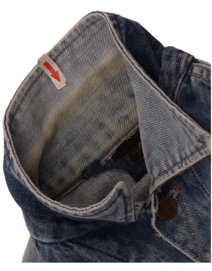 Lee Veste en jean courte pour femme UK 12 Bleu moyen