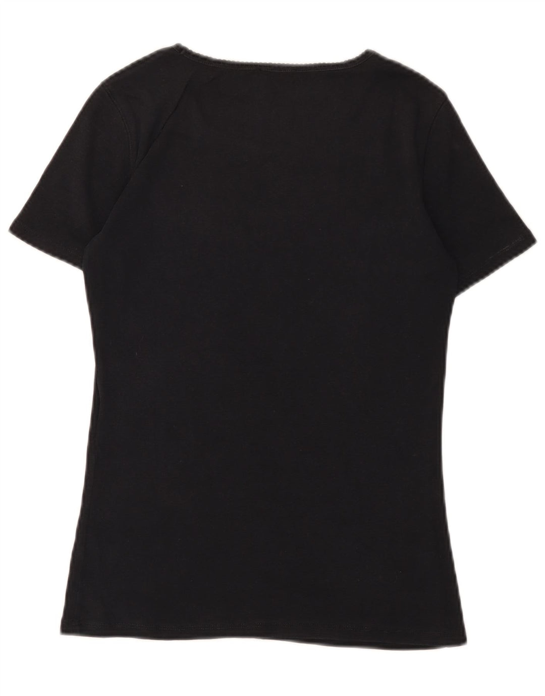 MAX & CO. Womens Graphic T-Shirt Top UK 12 Medium Black Cotton