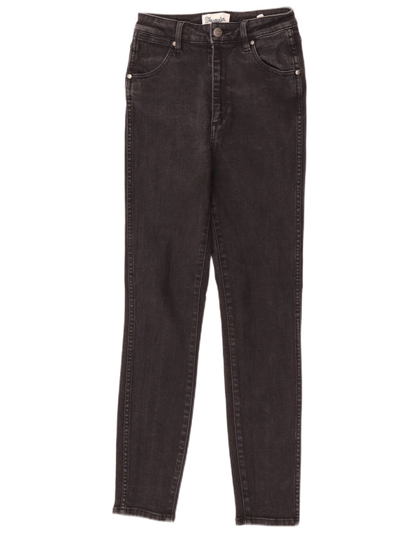 Женские джинсы скинни Wrangler с высокой талией США 8 Средний W24 L28 Черный хлопок