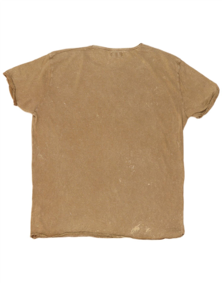 T-shirt męski Zara Top XL, beżowy, nakrapiany poliester
