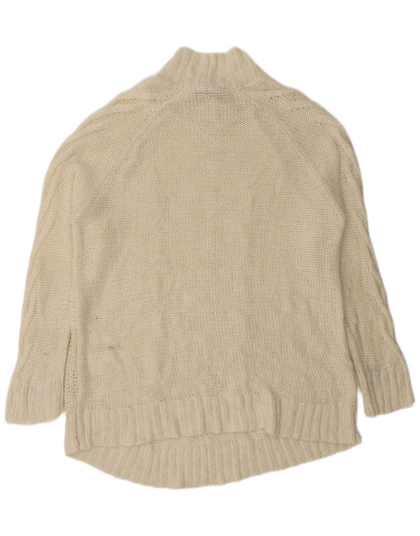 Maglione maglione a collo alto da donna Marks & Spencer UK 16 grande acrilico beige