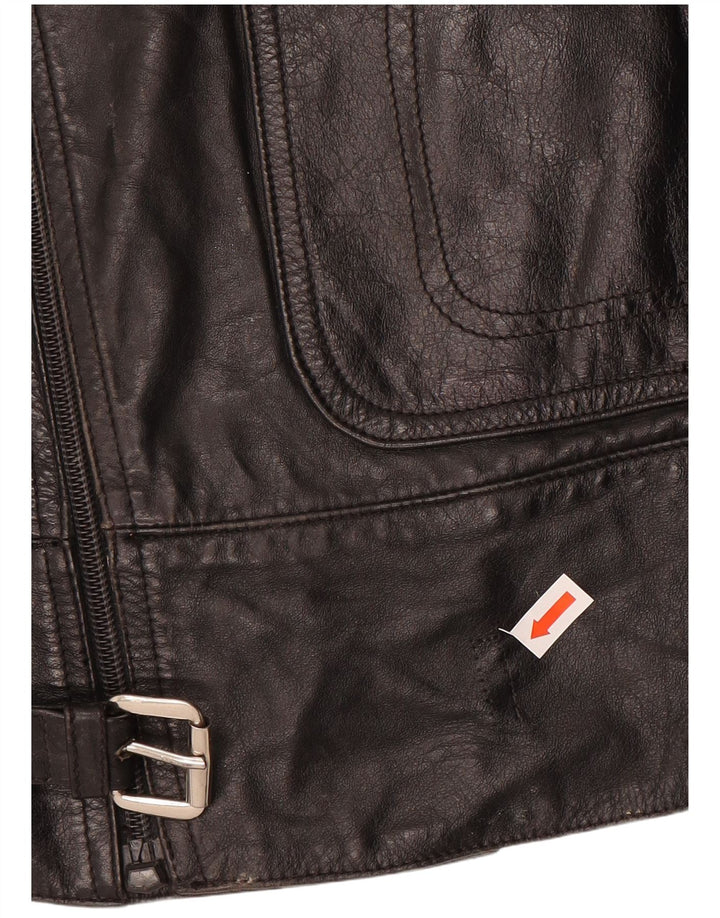 Dainese Womens Biker Leather Jacket UK 14 Medium Black Leather