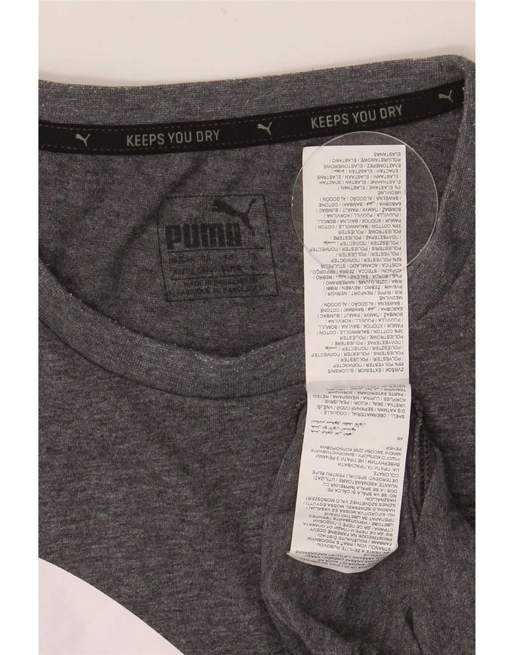 Puma Mens Graphic T-Shirt Top XL Grey Polyester