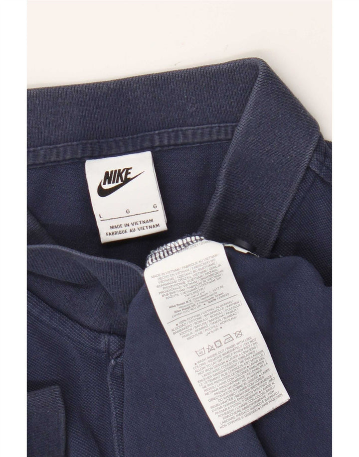 Nike Mens Polo Shirt Large Blue Cotton