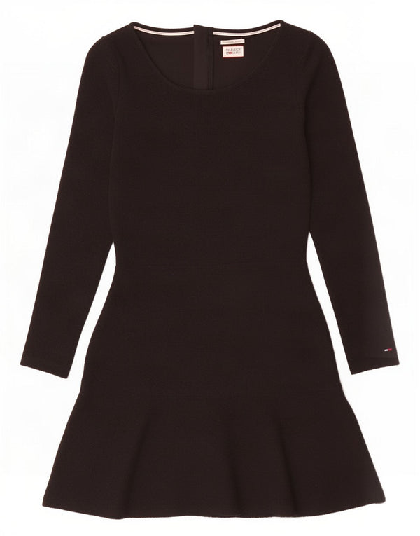 Tommy Hilfiger Langarm-Pulloverkleid für Damen, Gr. 10, Größe S, Schwarz, Polyester