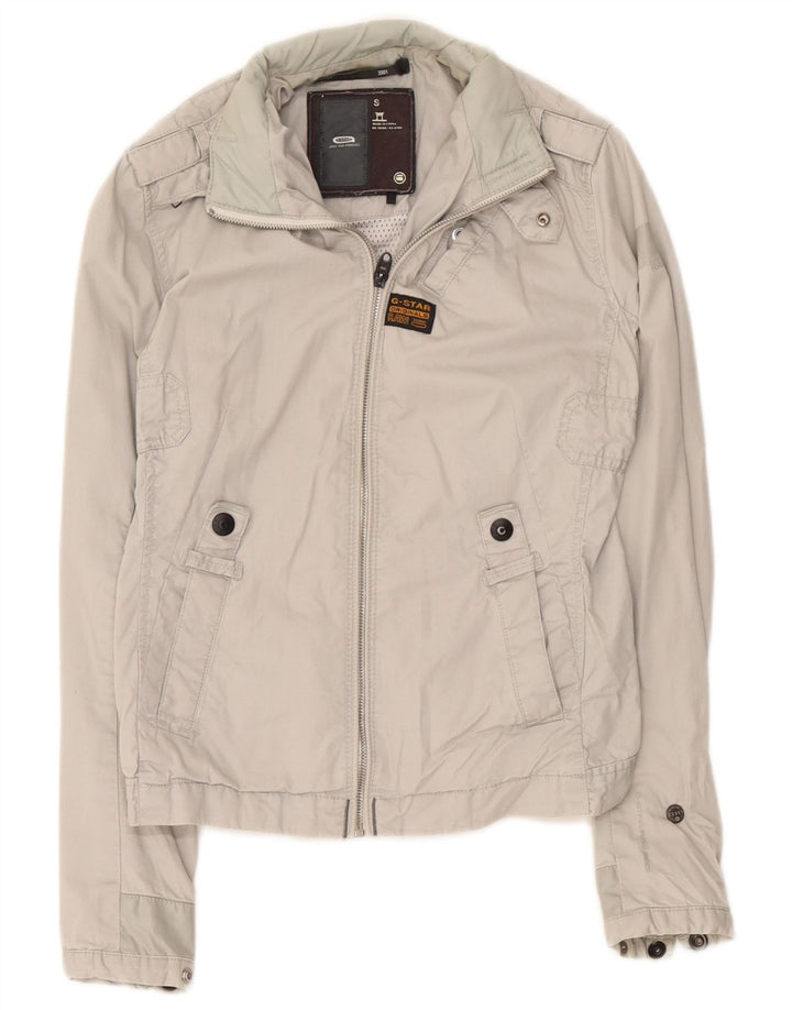 G-Star Womens Military Jacket UK 10 Small Grey Cotton