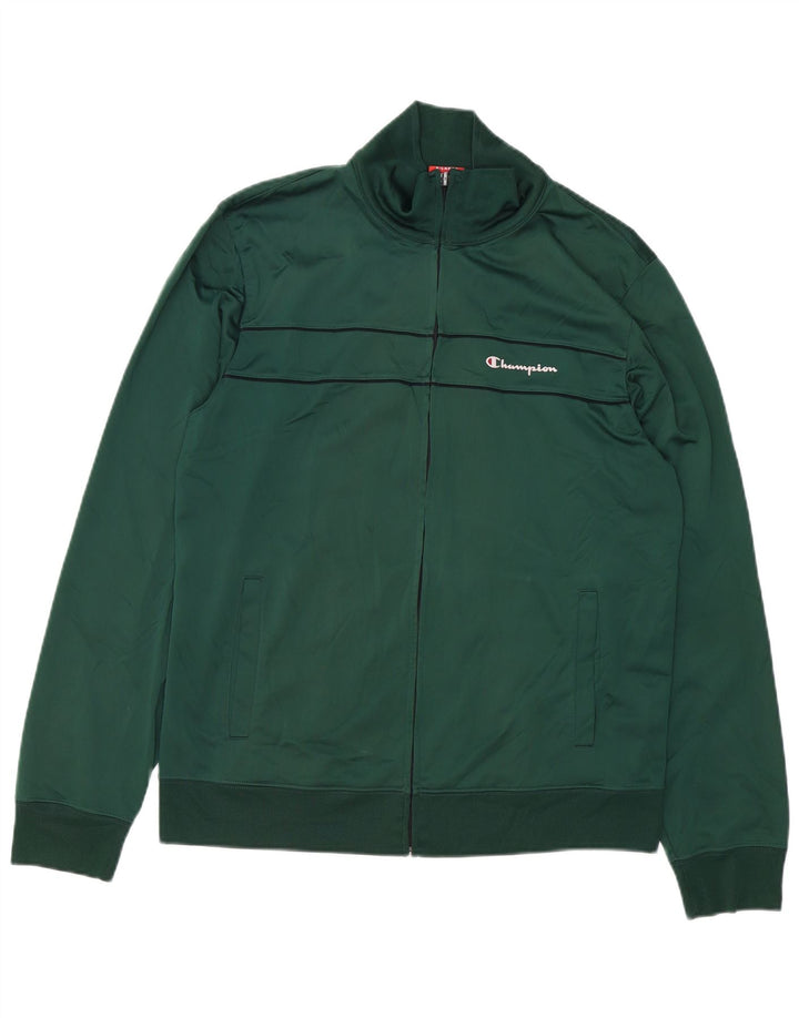 Champion Womens Tracksuit Top Jacket UK 18 XL Green Polyester