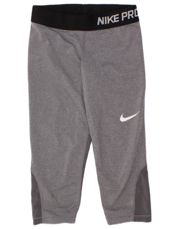 Leggings cu grafic Dri Fit Nike pentru fete 8-9 ani mici, gri, bloc de culoare