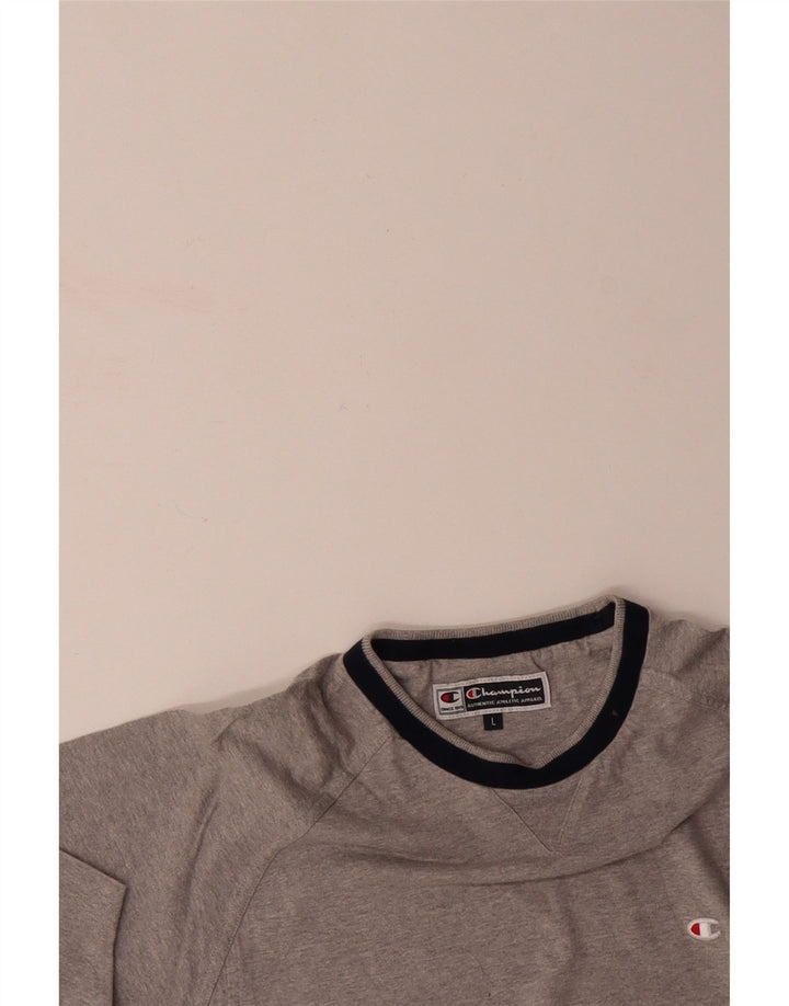 CHAMPION Mens T-Shirt Top Large Grey Cotton