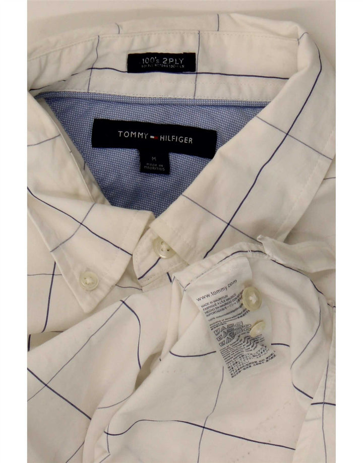 Tommy Hilfiger Mens Shirt Medium White Check Cotton