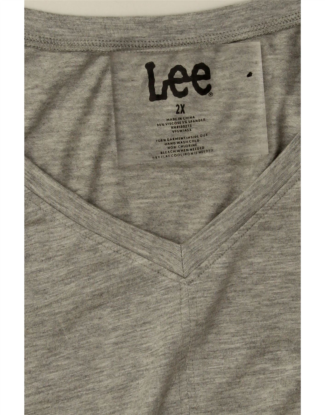 LEE Womens Top 3/4 Sleeve UK 20 2XL Grey Viscose Vintage Lee and Second-Hand Lee from Messina Hembry 