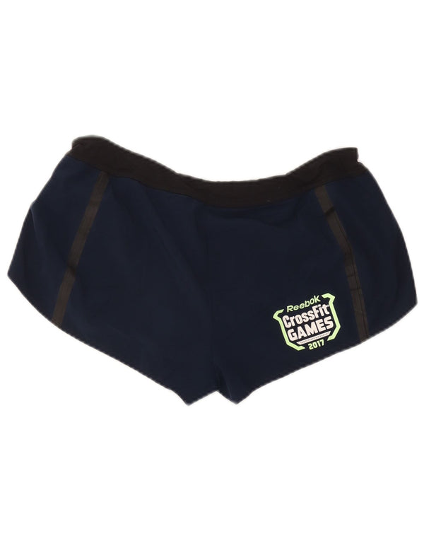Reebok Damen Cross Fit Sport Shorts UK 12/14 Mittelblau Farbblock
