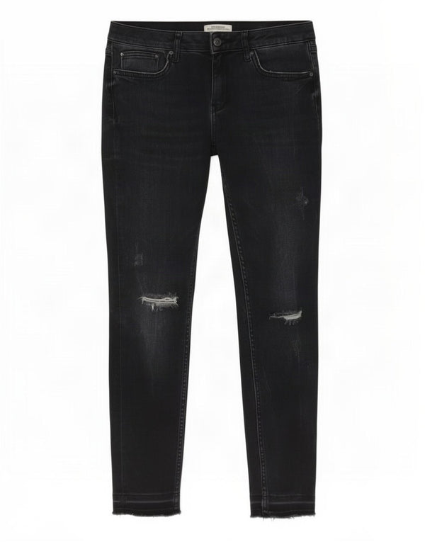 Zara Damen Distressed Skinny Jeans EU 40 Medium W30 L27 Grau