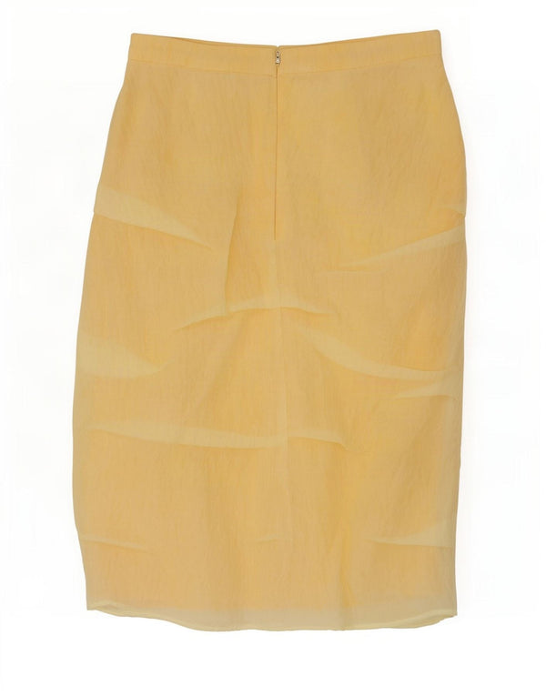 Zara Damen Midirock Small W30 Gelb Polyamid