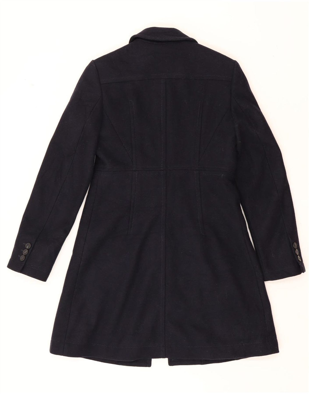 SISLEY Womens Overcoat IT 44 Medium Navy Blue Wool Vintage Sisley and Second-Hand Sisley from Messina Hembry 