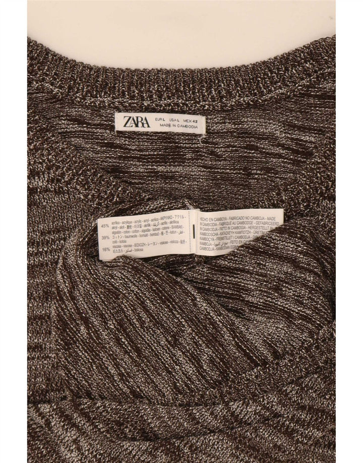Zara Herren-Tanktop, groß, grau geflecktes Acryl