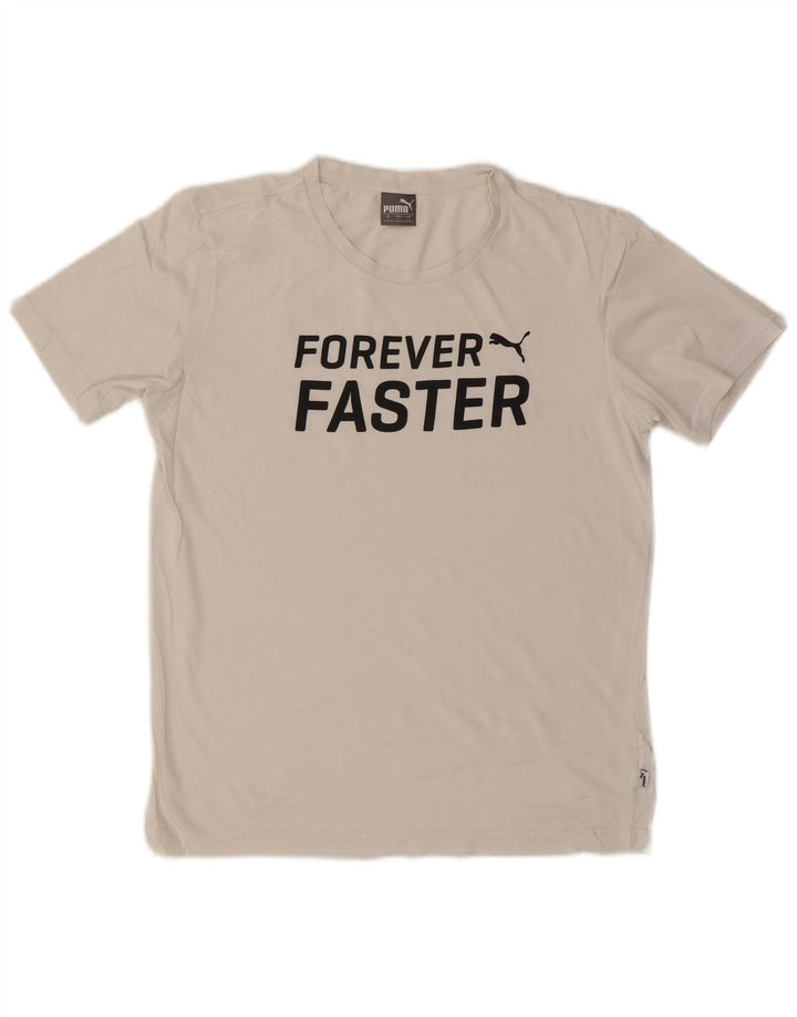 PUMA Mens Graphic T-Shirt Top Small White