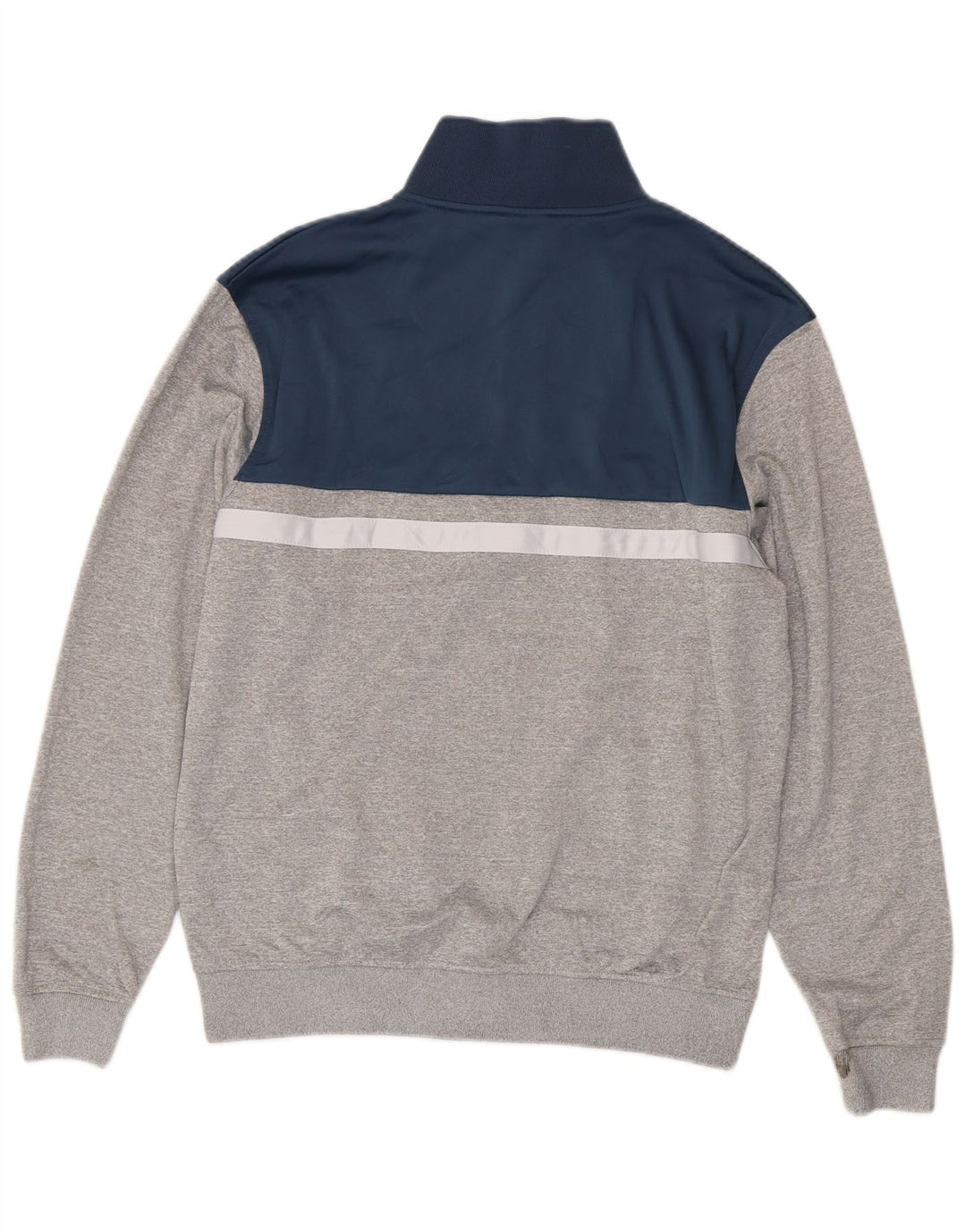 Ellesse Herren-Trainingsanzug-Top-Jacke, großes graues Farbblock-Polyester