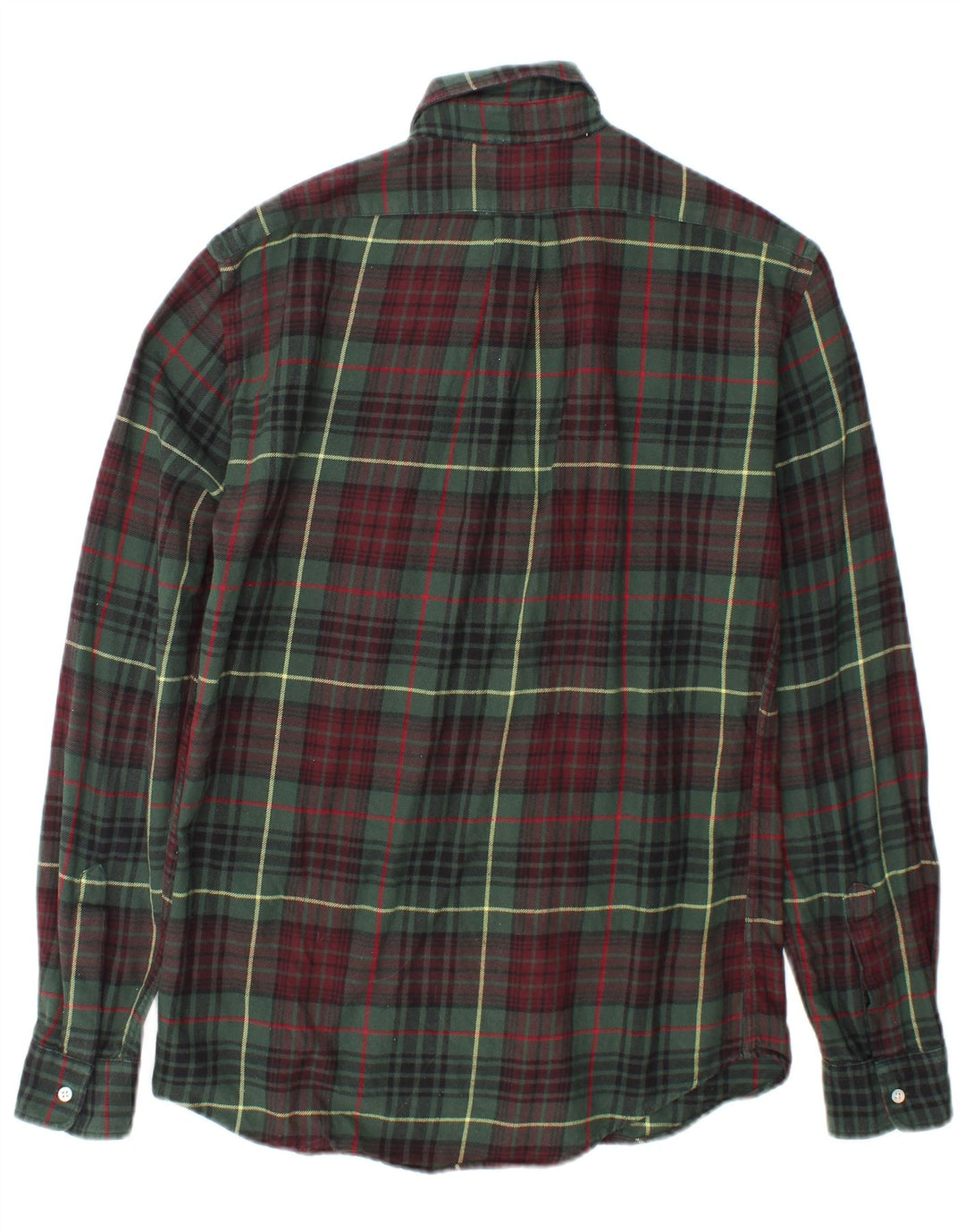 Aspesi Mens Flannel Shirt Small Green Check Cotton