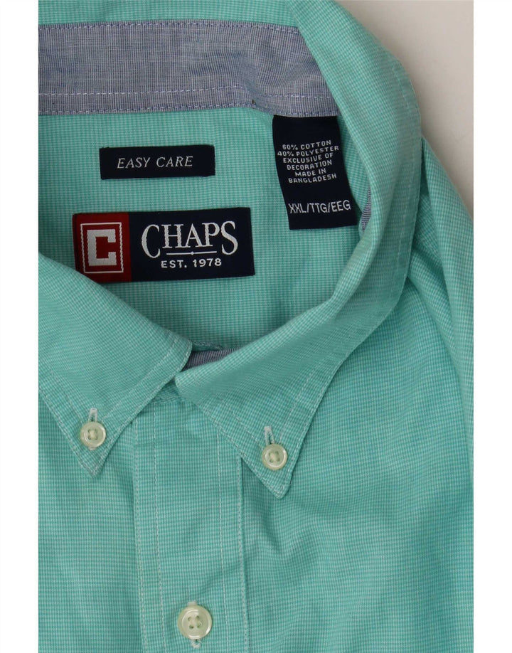 Chaps Camisa para hombre 2XL Algodón de pata de gallo turquesa