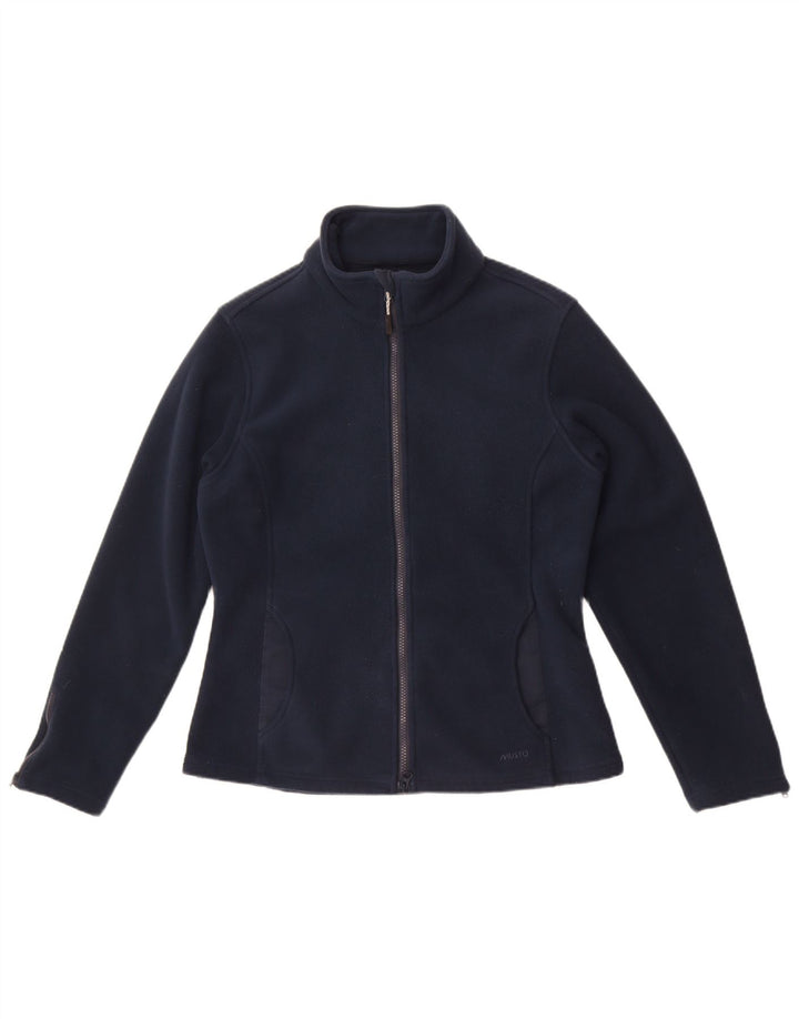 Musto Womens Fleece Jacket UK 14 Large Navy Blue Polyester