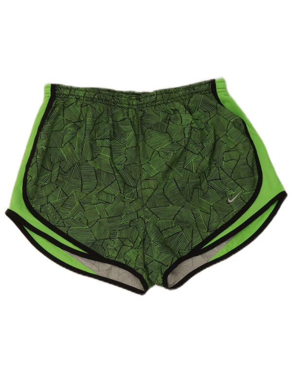 Damskie spodenki sportowe Nike Dri Fit UK 14, średni zielony geometryczny poliester