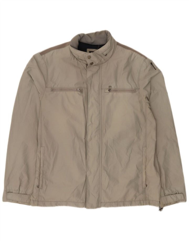 Geox Mens Bomber Jacket UK 44 2XL Grey Cotton