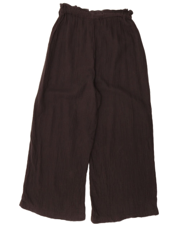 Topshop Womens Petite Wide Leg Casual Trousers Small W27 L29 Black Cotton
