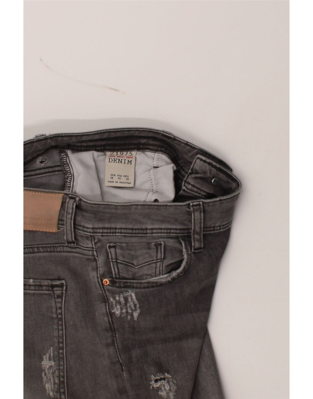 ZARA Womens Distressed Slim Jeans EU 38 Small W28 L30 Grey Vintage Zara and Second-Hand Zara from Messina Hembry 