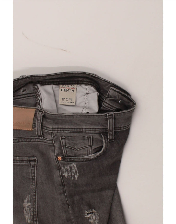 ZARA Womens Distressed Slim Jeans EU 38 Small W28 L30 Grey Vintage Zara and Second-Hand Zara from Messina Hembry 