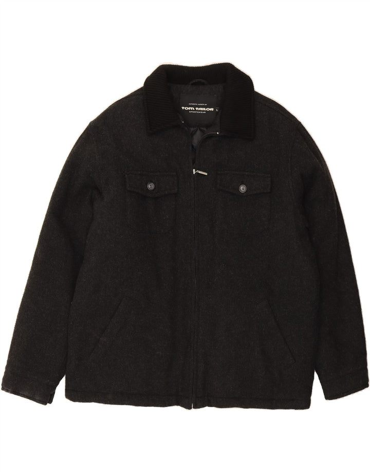 TOM TAILOR Mens Utility Jacket UK 40 Large Grey Wool Vintage Tom Tailor and Second-Hand Tom Tailor from Messina Hembry 