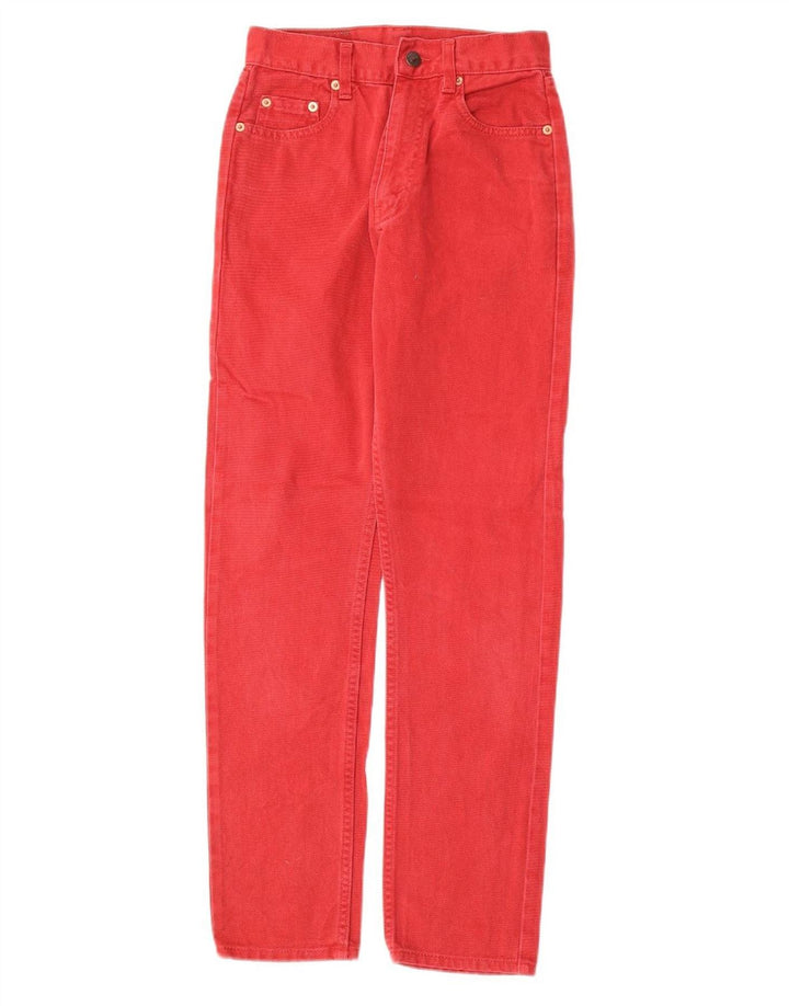 LEVI'S Womens Straight Jeans W24 L28 Red Cotton