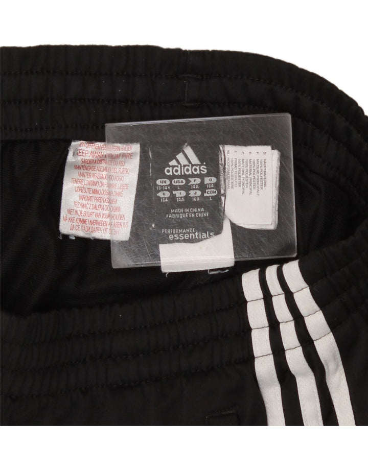 ADIDAS Boys Tracksuit Trousers 13-14 Years  Black Polyester Vintage Adidas and Second-Hand Adidas from Messina Hembry 