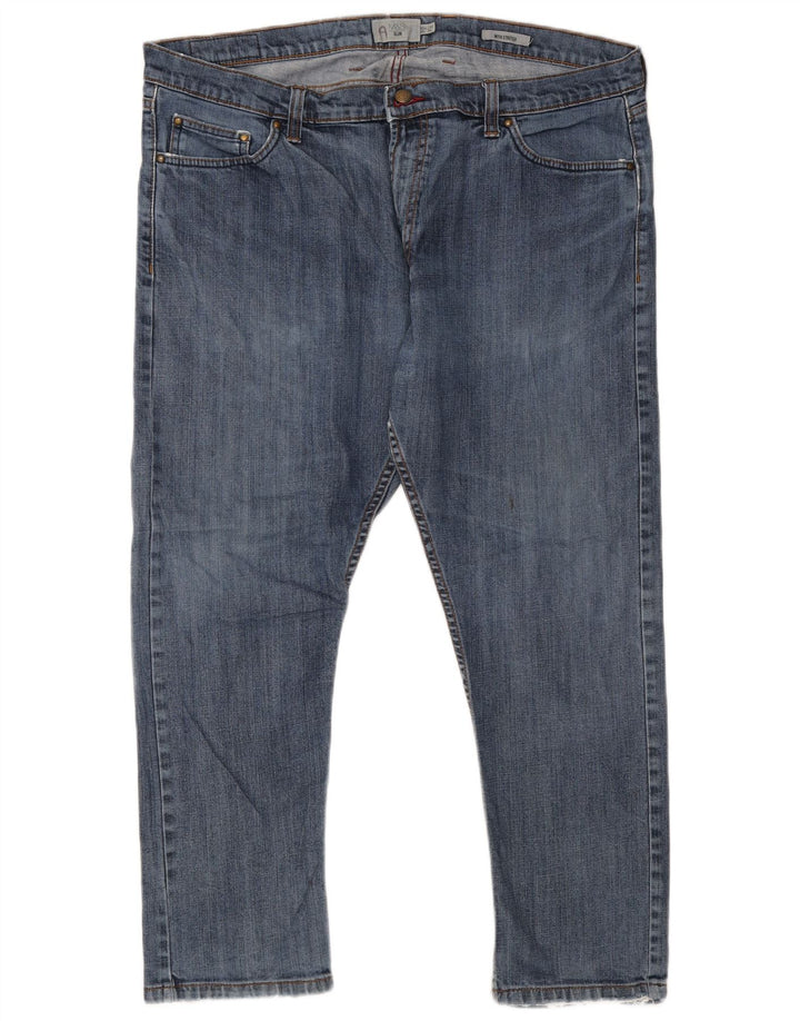 Marks & Spencer Męskie jeansy slim W40 L29 Niebieskie, bawełniane