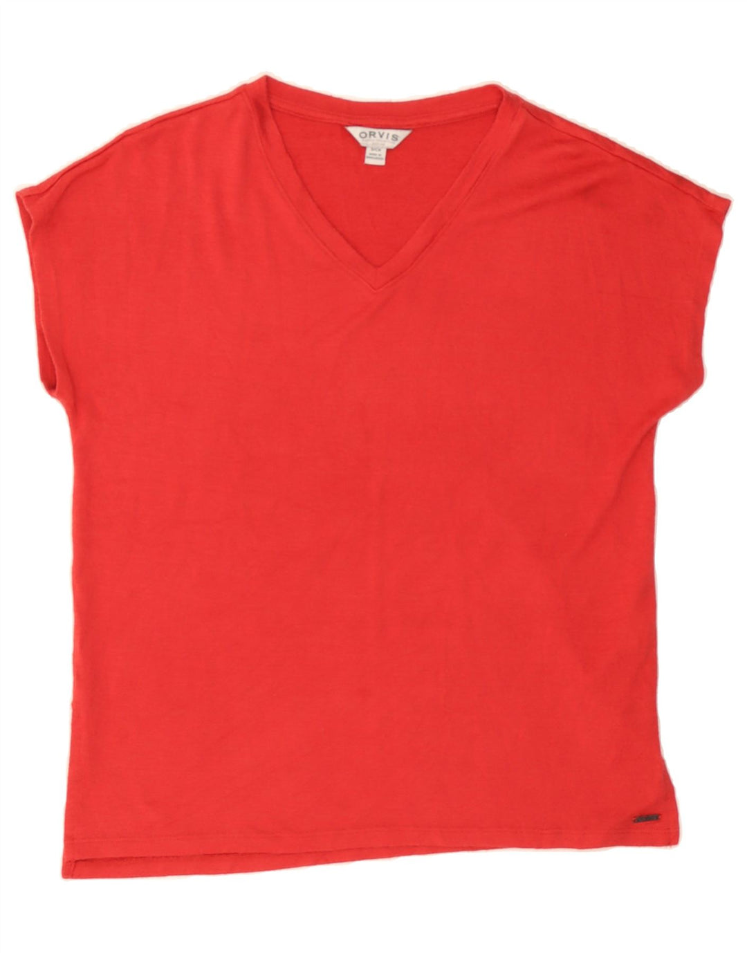 ORVIS Womens Oversized T-Shirt Top UK 10 Small Red Polyester Vintage Orvis and Second-Hand Orvis from Messina Hembry 