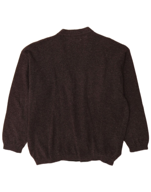 Benetton Mens Cardigan Sweater Medium Grey Flecked Virgin Wool