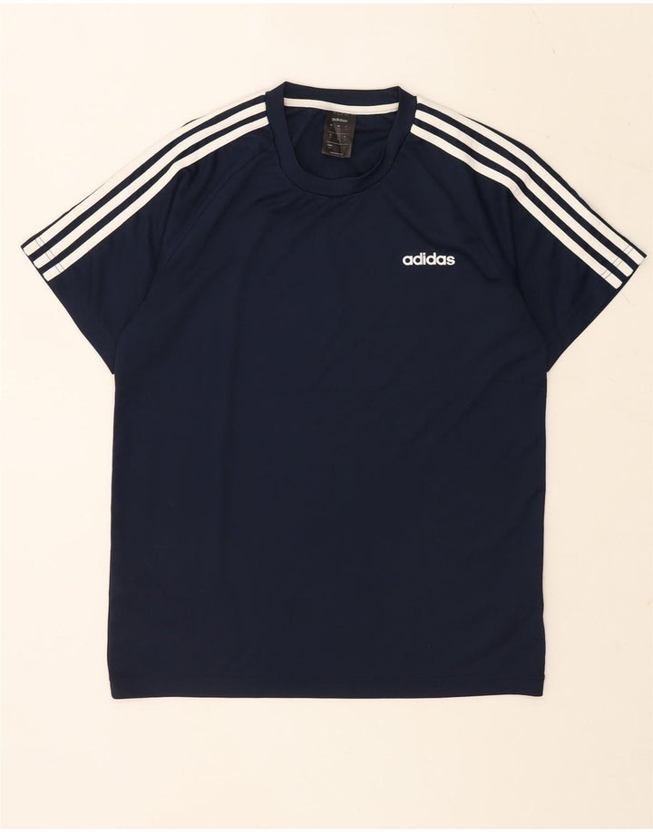 T-shirt ADIDAS da uomo Climalite Top medio in poliestere blu navy