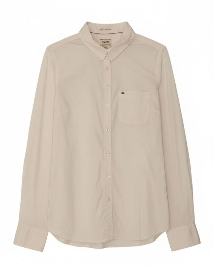 Tommy Hilfiger Womens Shirt UK 12 Medium White Cotton