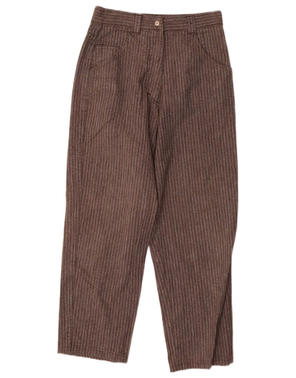 Pantaloni casual affusolati a vita alta da donna Les Copains W26 L26 a righe marroni