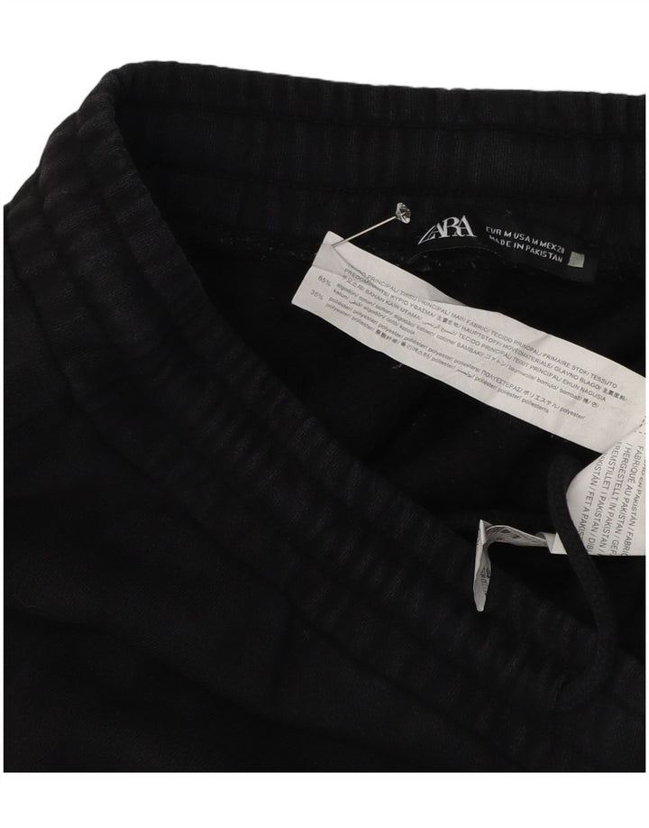Zara Mens Tracksuit Trousers Joggers Medium Black Cotton