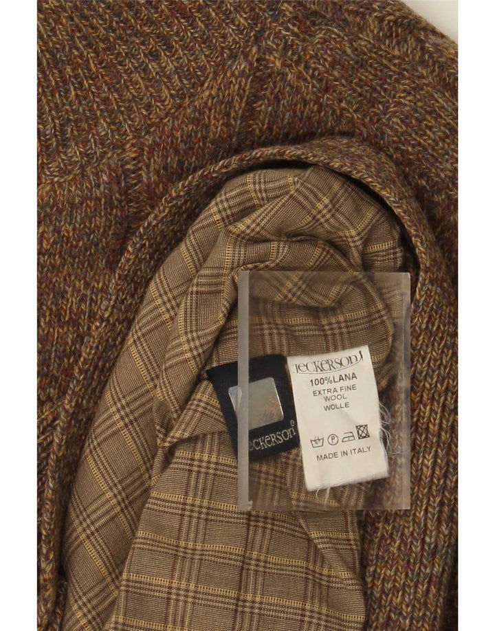 Jeckerson Mens Cardigan Sweater Large Brown