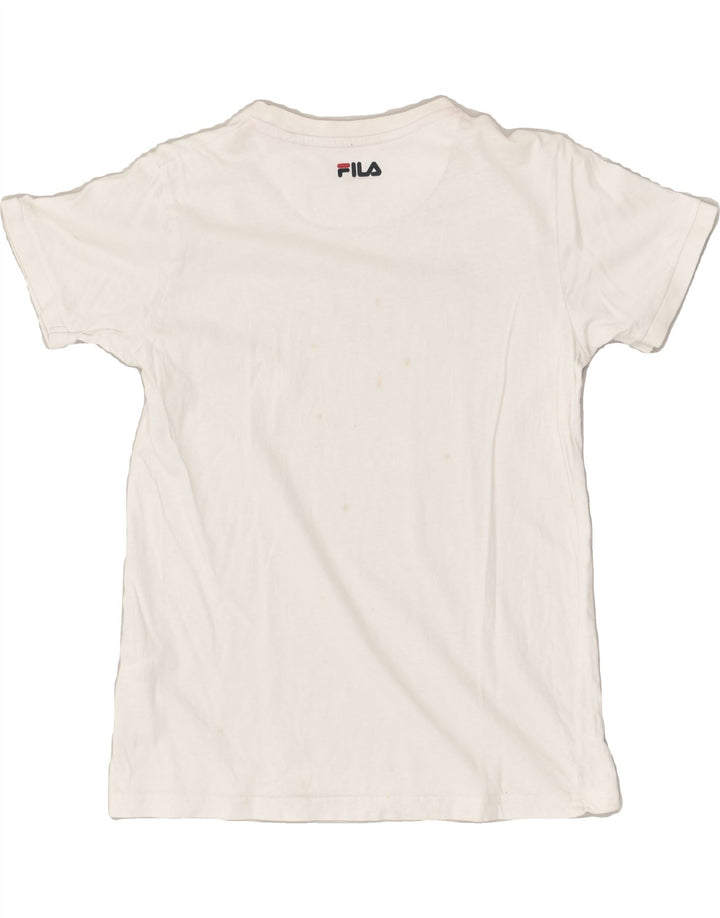 FILA Boys Graphic T-Shirt Top 11-12 Years White Cotton | Vintage Fila | Thrift | Second-Hand Fila | Used Clothing | Messina Hembry 