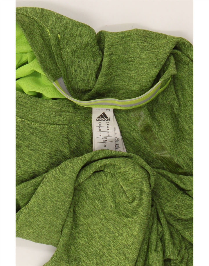 Adidas Mens T-Shirt Top Medium Green Flecked Polyester